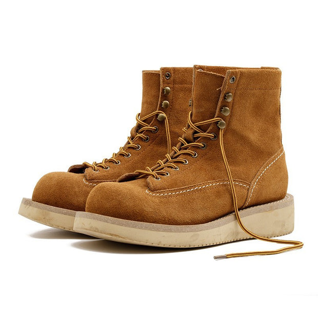 Retro Mid-top Suede Leather Boots