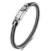 Hand-woven Leather Stainless Steel Classic Light Luxury Men Bracelet