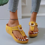 Women's Plus Size Beach Slippers Wedge Heel Platform