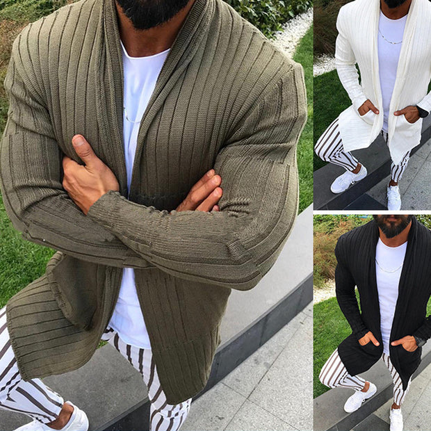 Long-sleeved Lapel Cardigan