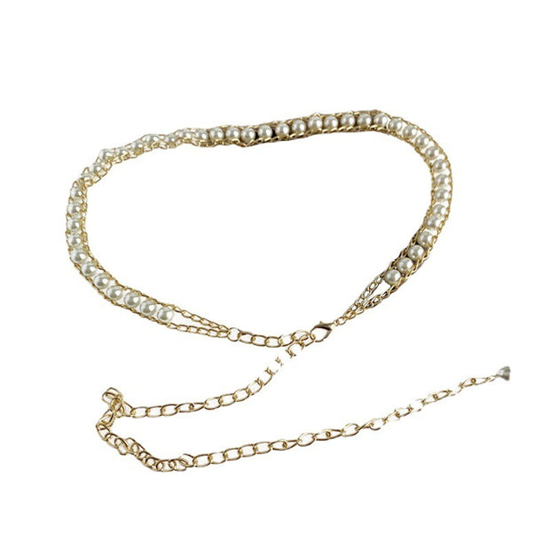 Woman Versatile Beaded Women's Metal Waist Chain