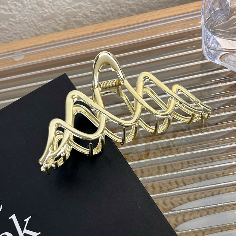 Metal Wave Clasp Large Back Claw Clip