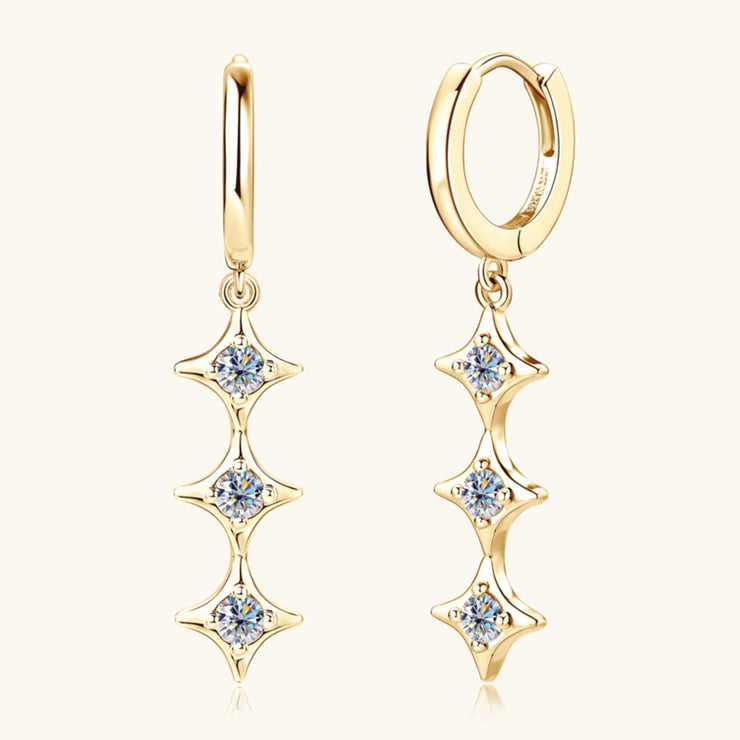 Moissanite 925 Sterling Silver Geometric Shape Earrings