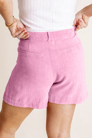 HYFVE High Waist Pleated Linen Shorts