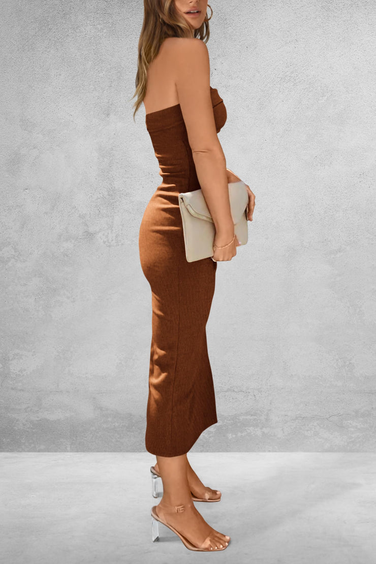 Slit Tube Midi Dress