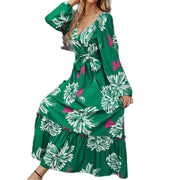 Women's Clothing Fashion Vacation V-neck Backless Print Dress