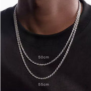 Sterling Silver Plated Fried Dough Twists Chain For Men