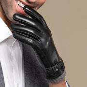 Velvet Thermal And Thickening Driving And Biking Sheepskin Gloves