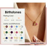 Constellation Zircon Birthstones Stainless Steel Necklace