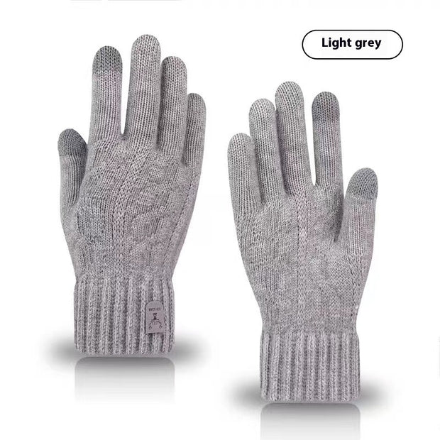 Men Cold-proof Woolen Knitted Gloves Man