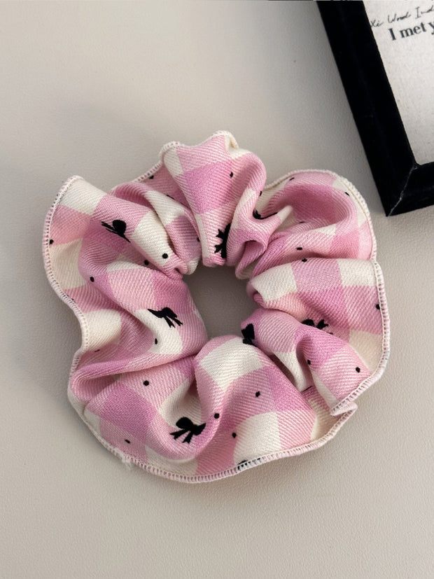 3-Piece Plaid Contrast Elastic Hair Scrunchy