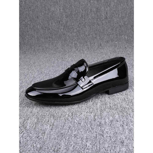 Glossy Slip-on Casual loafers Leather Shoes