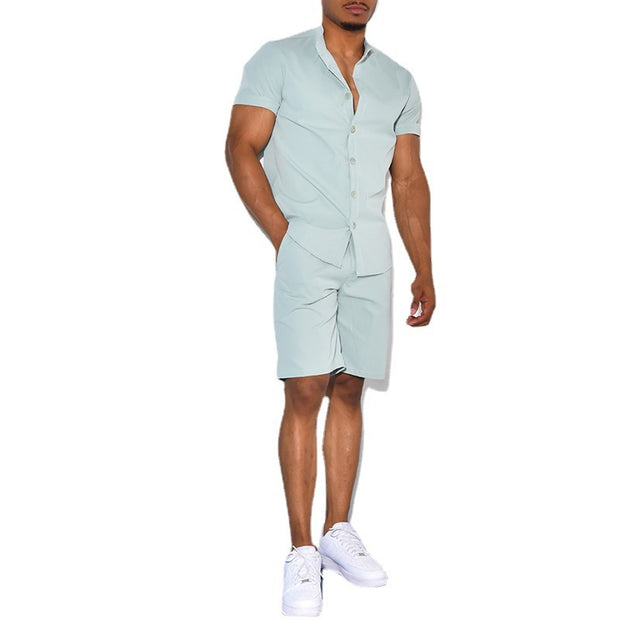 Short Sleeve Two-piece Set For Men