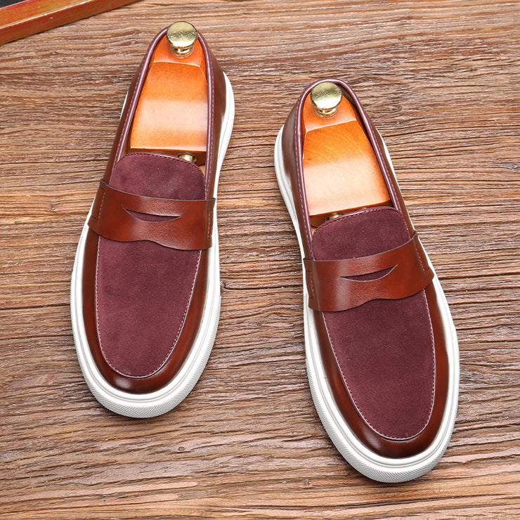 Thick-soled Men's Casual Leather Loafer Shoes