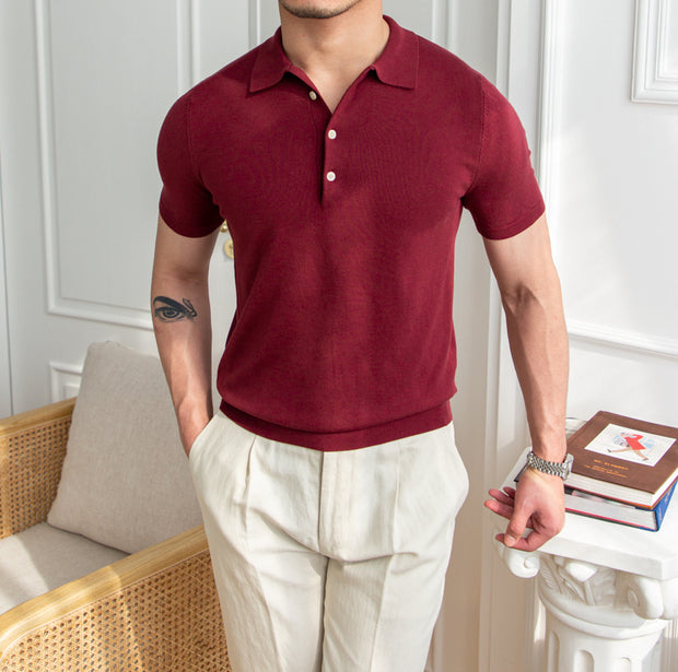 Knit Lapel Polo Shirt