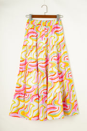 Printed Elastic Waist Skirt