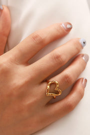 18K Gold Plated Heart-Shaped Ring