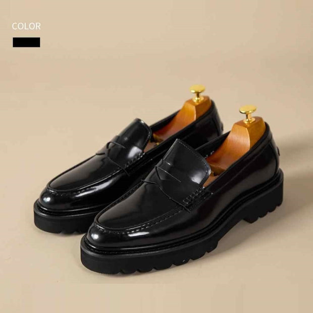 Handmade Slip-on Thick Bottom Casual Leather Loafers Shoes