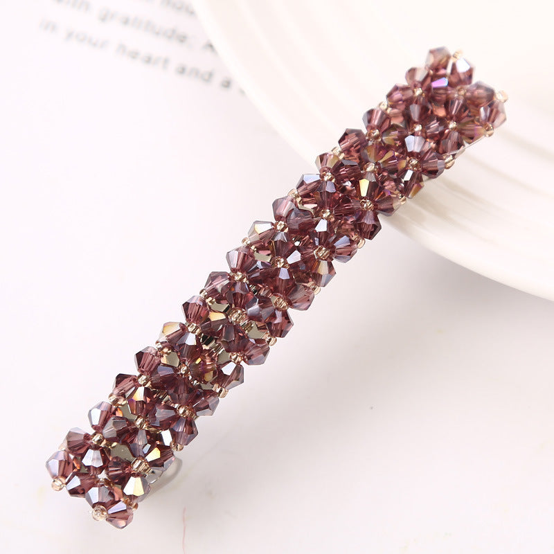 Simple Crystal Braided Spring Clip