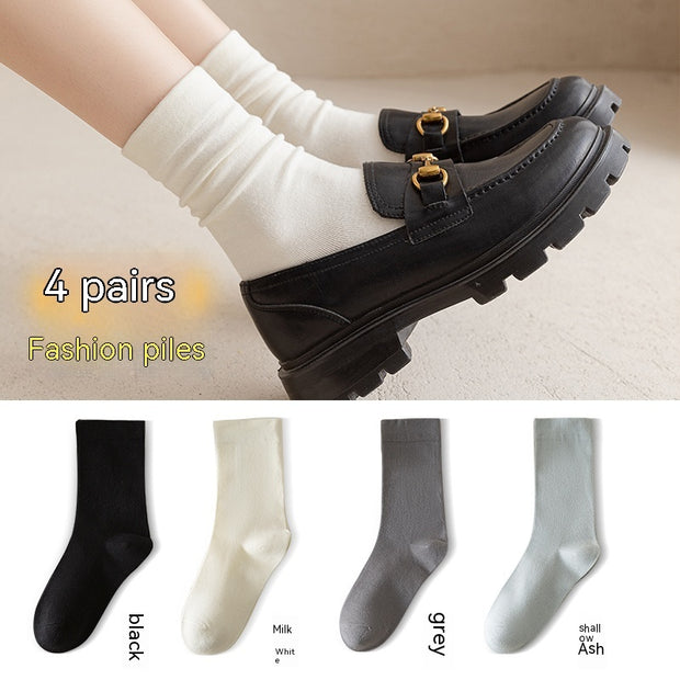 Women's Mid-tube Socks Solid Color