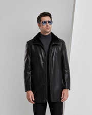 Leather With Fleece Lining Thickened Men's Jacket