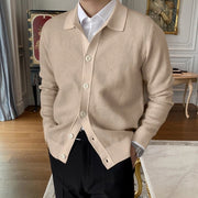 Men Lapel Knitted Cardigan