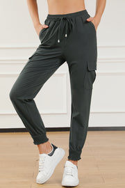 Drawstring High Waist Joggers With Pockets