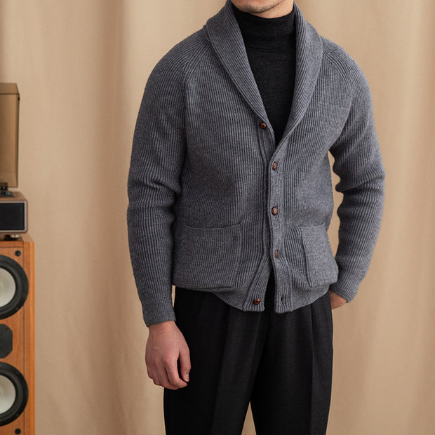 Thick Vintage Knitted Cardigan For Men