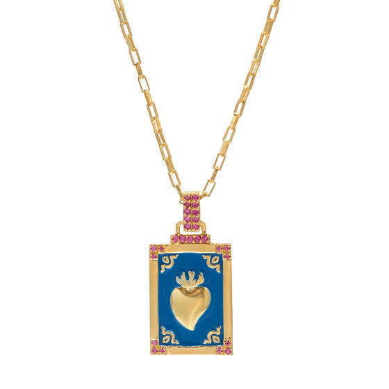 Retro Simple Colorful Oil Necklace Love Pendant Necklace