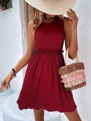 Vacation Sleeveless Lace Knitted Dress