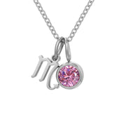 Constellation Zircon Birthstones Stainless Steel Necklace