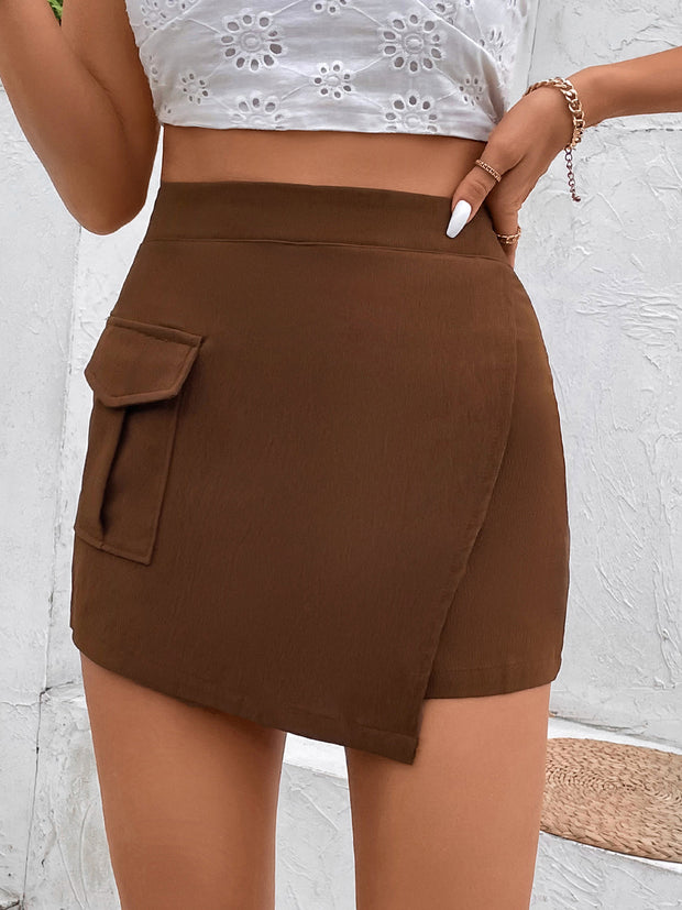 Perfee Pocketed High Waist Shorts