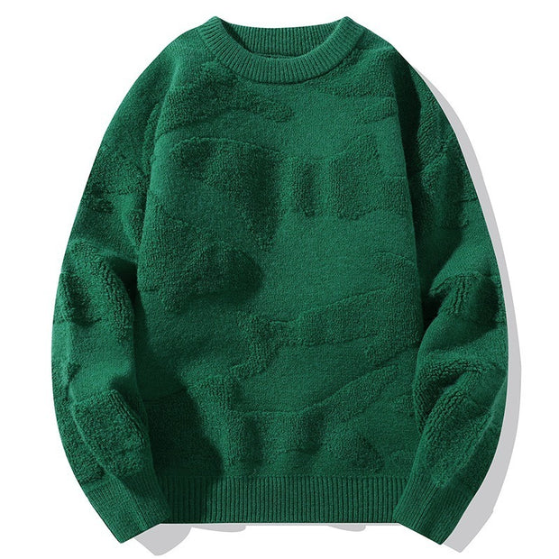 Retro Winter Fleece-lined Thickened Loose Bottoming Sweater