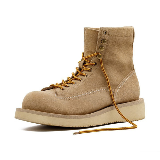 Retro Mid-top Suede Leather Boots