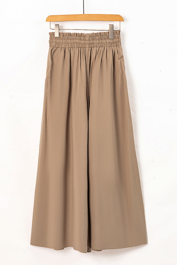 Drawstring Waist Wide Leg Pants