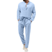 Men Solid Color Casual Set