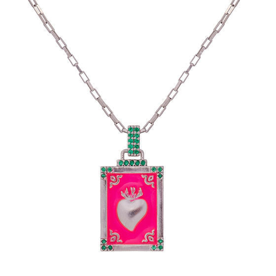 Retro Simple Colorful Oil Necklace Love Pendant Necklace