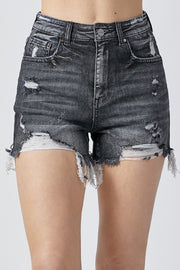 RISEN Full Size High Rise Distressed Denim Shorts