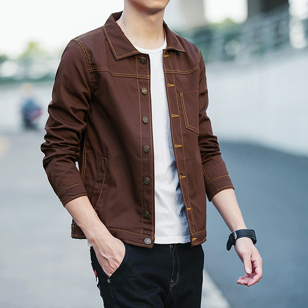 Handsome All-matching Slim Fit Denim Jacket