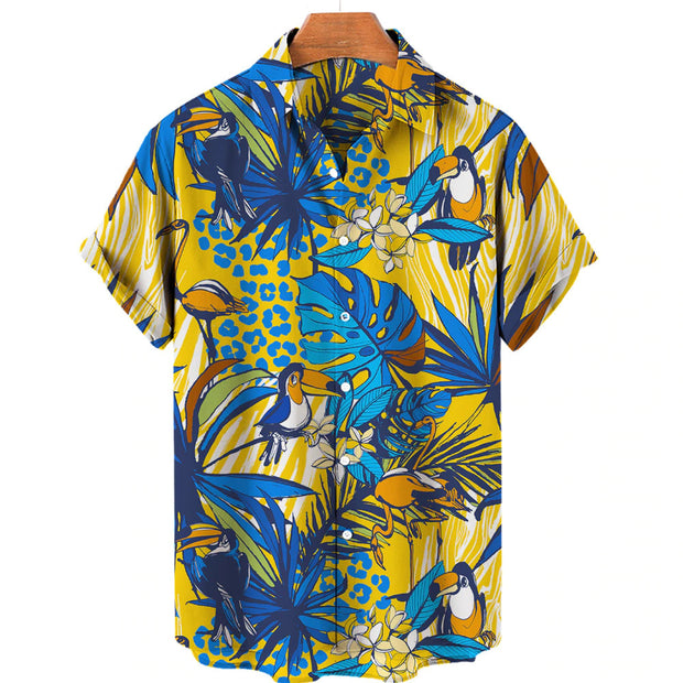 Summer Casual Printed Hawaiian Shirt Vacation Seaside Men