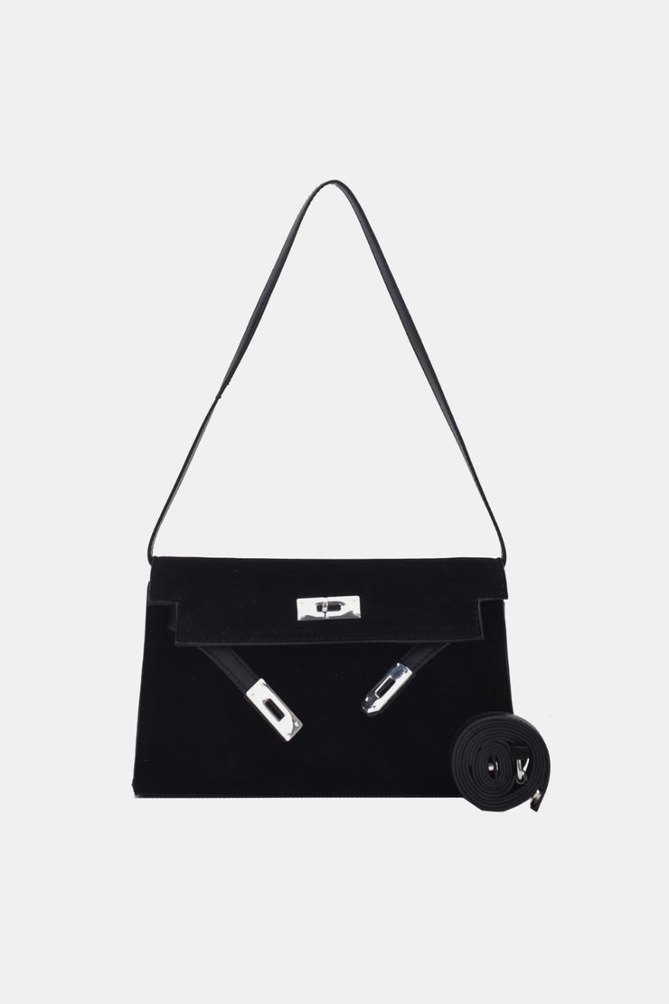 Suede PU Leather Strap Shoulder Bag