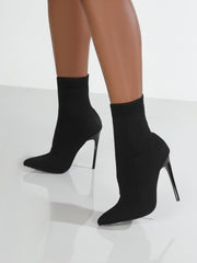 Mesh Point Toe Stiletto Boots