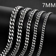 Men Stainless Steel Four Sides Grinding Cuban Chain For Men