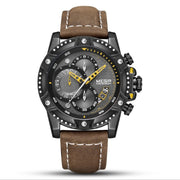 Multifunctional Chronograph Leather Sports Quartz Watch