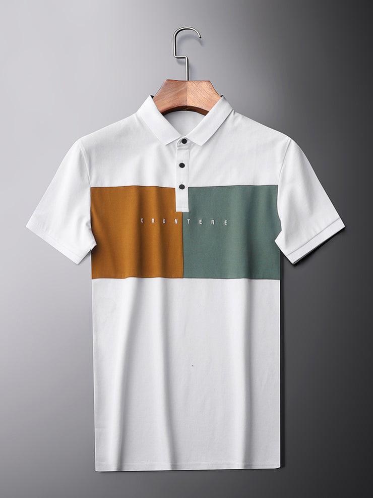 Men's Ice Silk Lapel Polo Shirt Short Sleeves