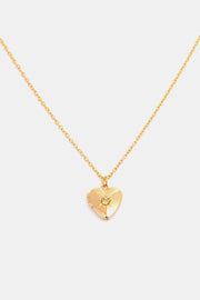 Zircon Heart Shape 14K Gold-Plated Pendant Necklace